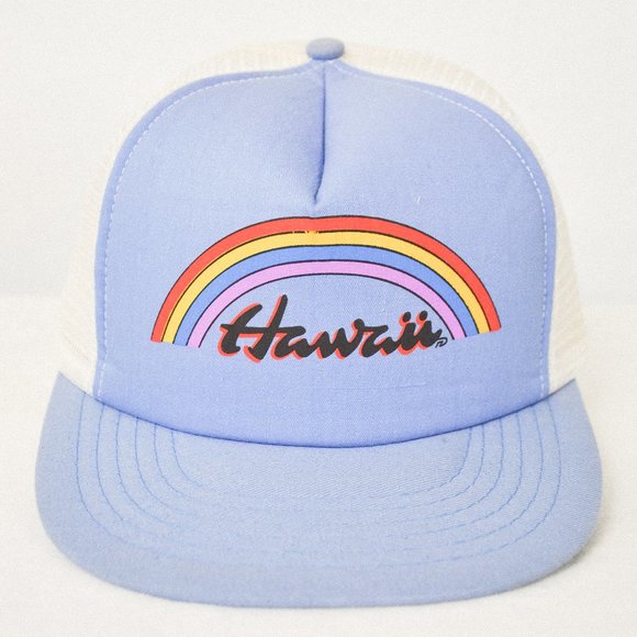 Vintage Hawaii Rainbow Snapback Trucker Hat - Picture 1 of 5